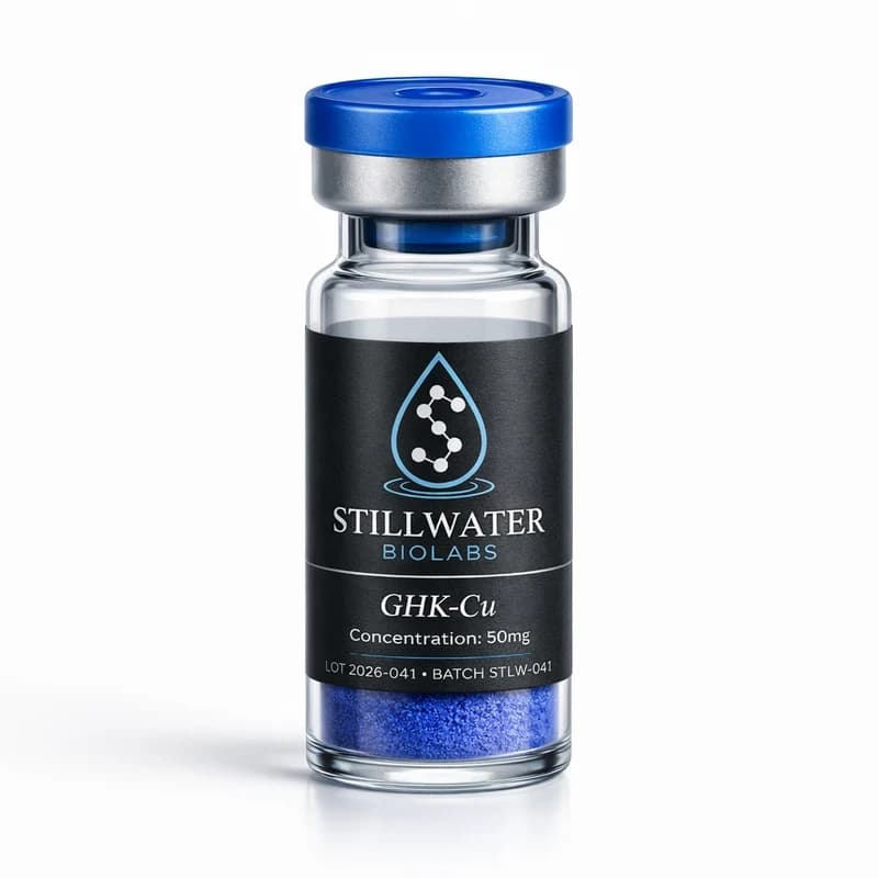 Research-grade GHK-Cu in its characteristic deep blue-violet form