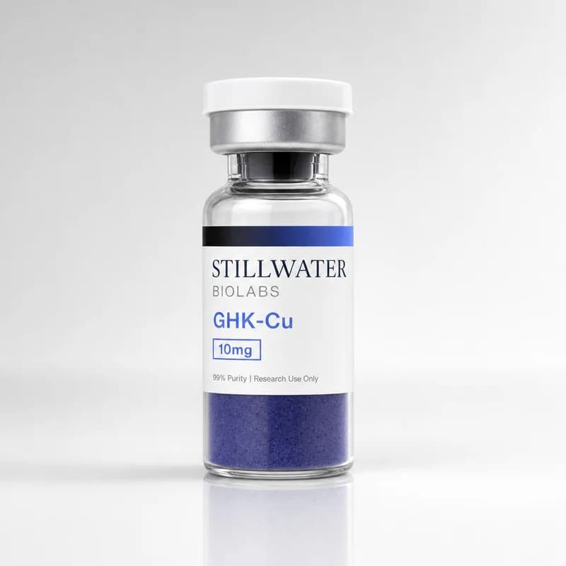 Research-grade GHK-Cu in its characteristic deep blue-violet form